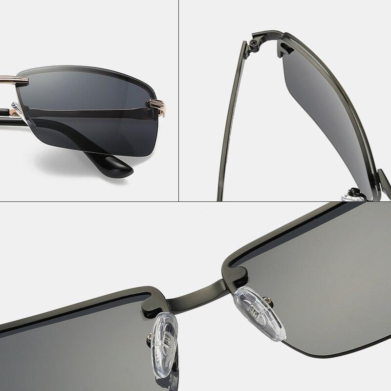 Luxury Classic Retro Rimless Sunglasses Men Polarized Gold Men's Shades Sun Glasses Luxury brands Night Driving Glasses Oculos de sol - SJB-DIAMOND ELITES