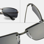 Luxury Classic Retro Rimless Sunglasses Men Polarized Gold Men's Shades Sun Glasses Luxury brands Night Driving Glasses Oculos de sol - SJB-DIAMOND ELITES