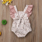 Luxury Modern Toddler Baby Girls Ruffles Romper Infant Newborn Baby Bow Jumpsuit Summer Flower Baby Girls Clothes Baby Costumes