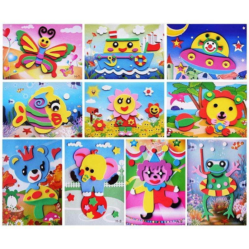 10 designs/lot  Cartoon 3D EVA Foam Sticker Puzzle Series Kids Multi-patterns Styles Toys for Children Birthday Gift - SJB-DIAMOND ELITES