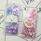3D  Cat Case For Iphone 5s Se 7 7 Plus Case Liquid Quicksand Glitter Silicone Case For Iphone 8 8 Plus X 6 6s Cover  Rubber Silicone Phone Case Stevvex