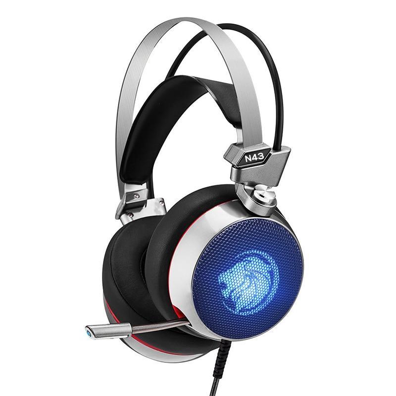STEVVEX N43 Stereo Gaming Headset 7.1 Virtual Surround Bass Gaming Earphone Headphone with Mic LED Light for Computer PC Gamer (N43) - SJB-DIAMOND ELITES