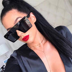Modern Oversized Square Sunglasses For Lady and Women Luxury Brand Fashion Gafas Shade WIth Mirror Glasses And UV400 Protection - SJB-DIAMOND ELITES