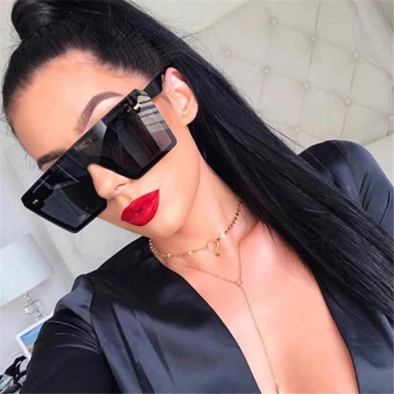 Modern Oversized Square Sunglasses For Lady and Women Luxury Brand Fashion Gafas Shade WIth Mirror Glasses And UV400 Protection - SJB-DIAMOND ELITES