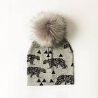 Luxury Modern Unique Toddler Boys and Girls Cartoon Printing Cotton Pompom Cap For Baby Beanie Hat With Pompon For Kids