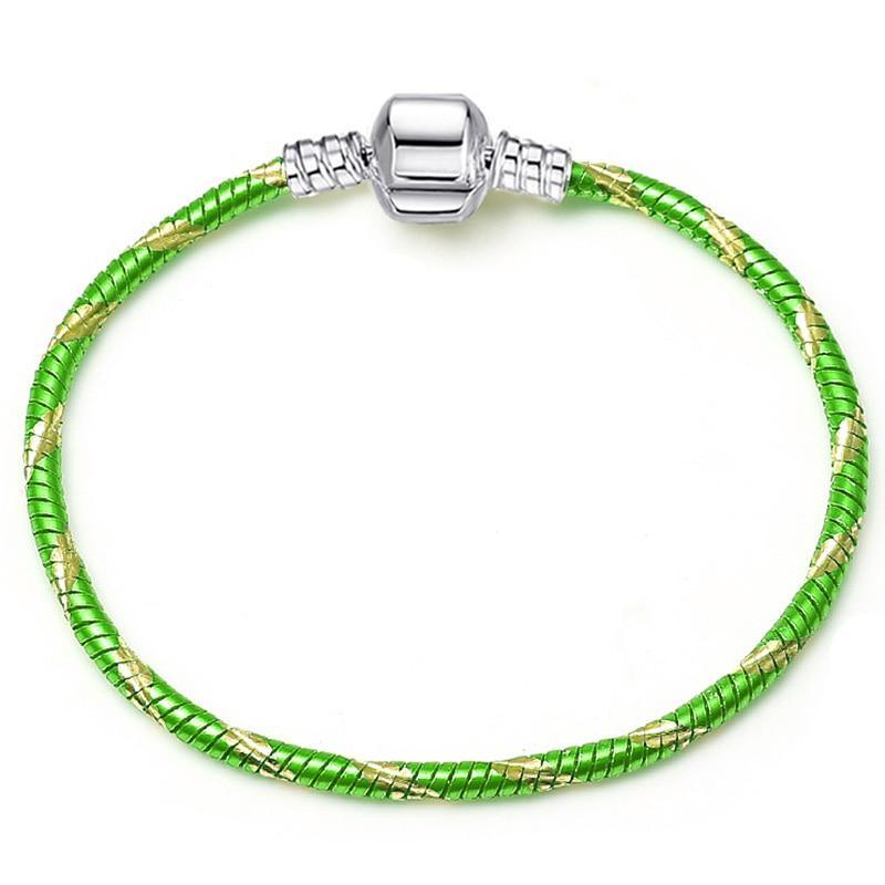 Luxury Modern High Quality Authentic Silver Color Snake Chain Fine Bracelet Fit European Charm Bracelet for Women With Heart and Star - SJB-DIAMOND ELITES
