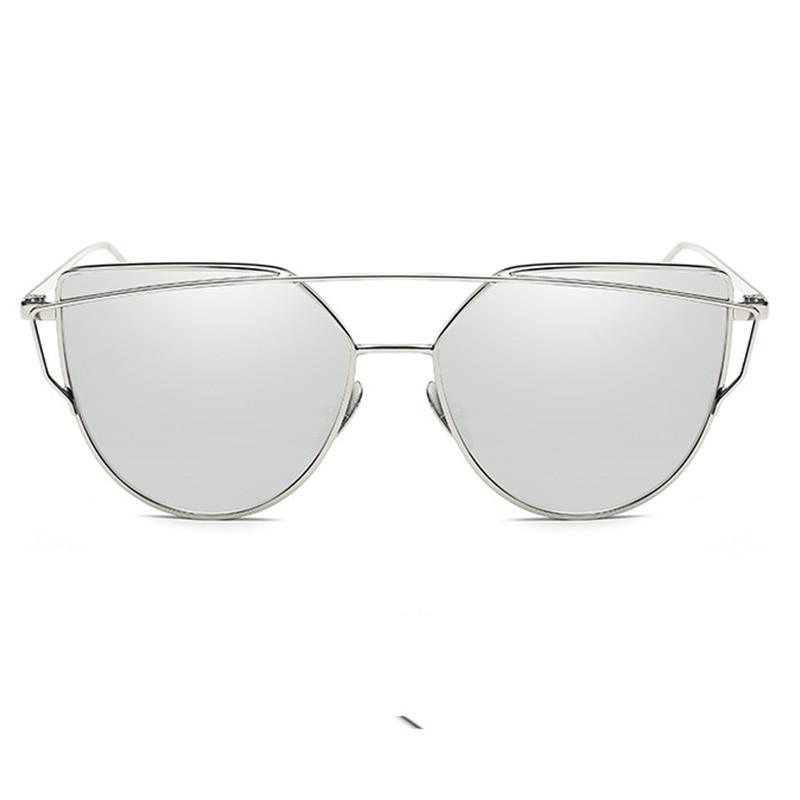 Luxury Vintage Modern Cat Eye Metal High Quality Frame  With Miror Sunglasses For  Women and Lady sunglasses With UV400 Protection - SJB-DIAMOND ELITES
