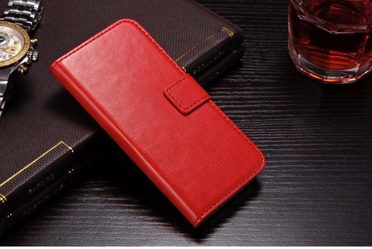 For iPhone X Case Cover for iPhone 8 7 6 6S Plus 5 5S 5SE Luxury PU Leather Flip Wallet Phone Cases Black Simple Card Holder With Magnetic Button Flip Leather Cover Stevvex