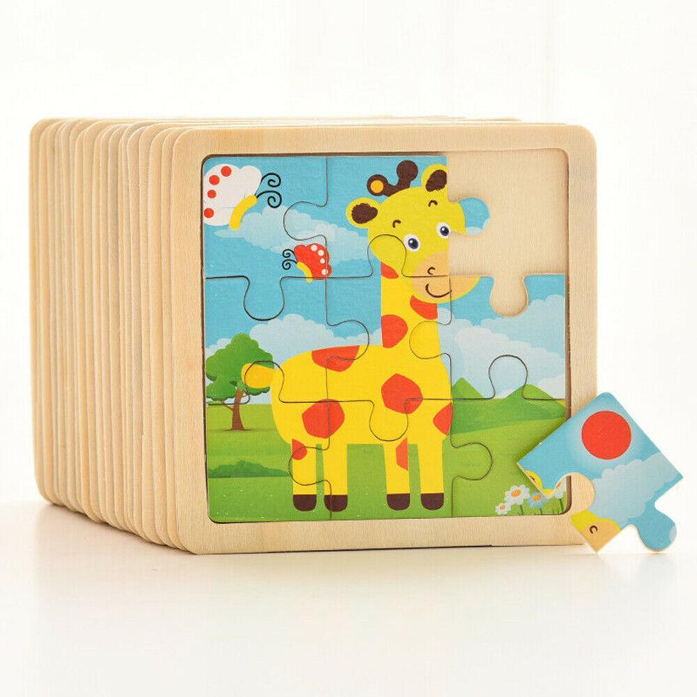 10pcs Of Wood Puzzle Baby Young Children Early Lessons Learned Intelligence Cartoon Animal Puzzle Wooden Toys Education Puzzles - SJB-DIAMOND ELITES