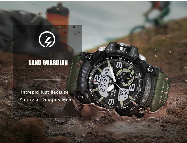 NEW Sport Analog-Digital Watch For Men and Woman  Waterresistant 50M Professional Waterproof Quartz Large Dial Military Wristwatches  With Night Mode - SJB-DIAMOND ELITES