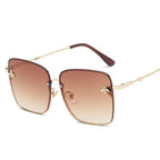 Luxury Square  Modern  WIth  Metal Luxury Bee Sunglasses For  Women and Ladies With  Retro Brand designer Metal Frame Oversized Style And Grandient Glasses - SJB-DIAMOND ELITES