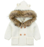 Modern Winter Warm Knit Cardigan Long Sleeve Hooded Sweaters for Newborn Infant Jacket And Coat Combination Clotes