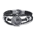 Lucky Vintage Men's Leather Bracelet Playing Cards  Charm Multilayer Braided Men and Women Gift - SJB-DIAMOND ELITES