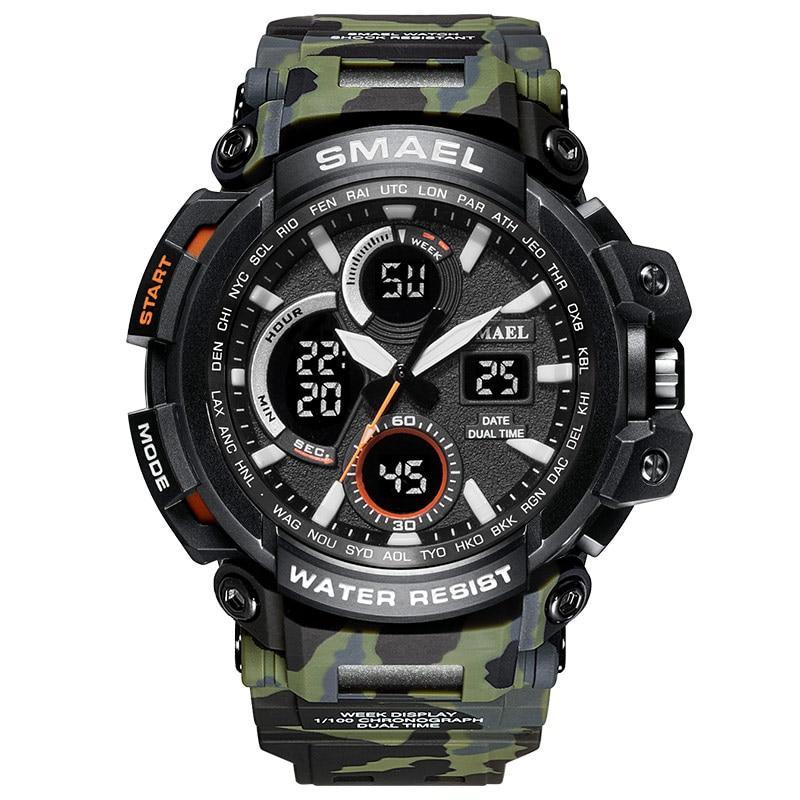 Red Modern Sport  Waterproof 50M Men Watches With LED Digital Display In Military Armi Relogio Masculino Style - SJB-DIAMOND ELITES