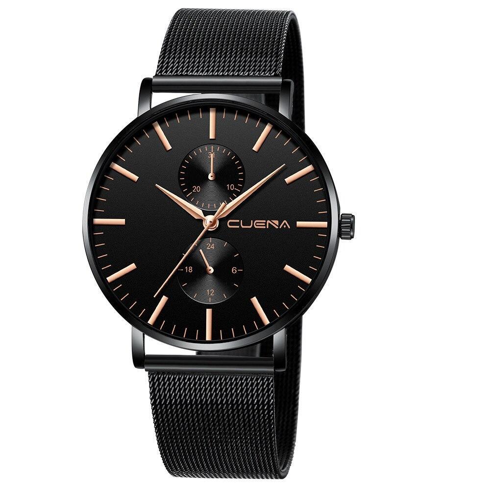 Black 3Bar Watch Men Women'S Watches Ladies Watch With Crystals  Fashion Stainless Steel Band Comfortable Wristwatch - SJB-DIAMOND ELITES