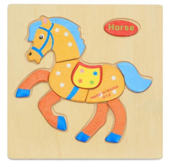 3D Wooden Children Interesting Puzzle Toys With Animals and Cars Exellent Puzzles Intelligence Kids Early Educational Toys For Children - SJB-DIAMOND ELITES