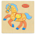 3D Wooden Children Interesting Puzzle Toys With Animals and Cars Exellent Puzzles Intelligence Kids Early Educational Toys For Children - SJB-DIAMOND ELITES