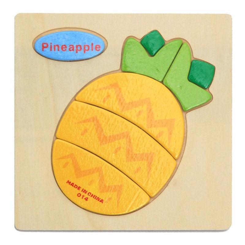 Wooden 3D Stevvex Modern Interesting Baby Learning Puzzles for Children Cartoon Animal Fruit Puzzles Intelligence Kids Children Educational Toy - SJB-DIAMOND ELITES