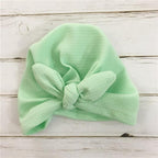 Handmade Baby Hats Rabbit Ears for Infant Children Baby Girls Boho Hat Beanie Scarf Turban Head Wrap Cap For Girls Baby
