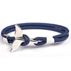 Fashion Whale Tail  Bracelets For Men And Women Charm  Survival Rope Chain  Bracelet Male Wrap Metal Hooks - SJB-DIAMOND ELITES