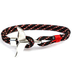 Fashion Whale Tail  Bracelets For Men And Women Charm  Survival Rope Chain  Bracelet Male Wrap Metal Hooks - SJB-DIAMOND ELITES