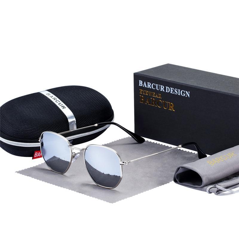 Classic Retro Luxury Reflective Sunglasses For Man And Woman Hexagon Sunglasses With Metal Luxury High Quality Frame Eyewear Sunglasses with UV400 Protection - SJB-DIAMOND ELITES