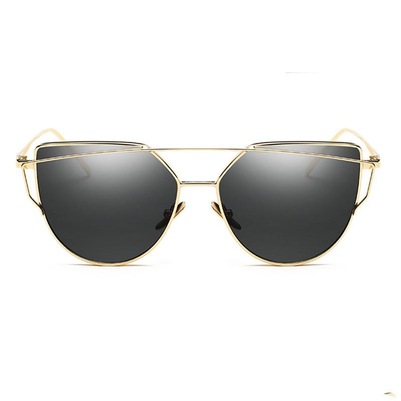Luxury Vintage Modern Cat Eye Metal High Quality Frame  With Miror Sunglasses For  Women and Lady sunglasses With UV400 Protection - SJB-DIAMOND ELITES