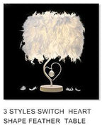 STEVVEX Reading Room Luxury Interesting Decor Heart Shape Feather Crystal Lamp Table Lamp for bedroom Light art decor home planetarium - SJB-DIAMOND ELITES