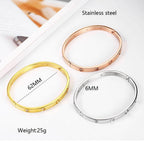 Rose Gold Women's Bracelets Crystal Bangles for Women Bohemian Stainless Steel Fashion Jewelry Love Valentines Day Gift - SJB-DIAMOND ELITES