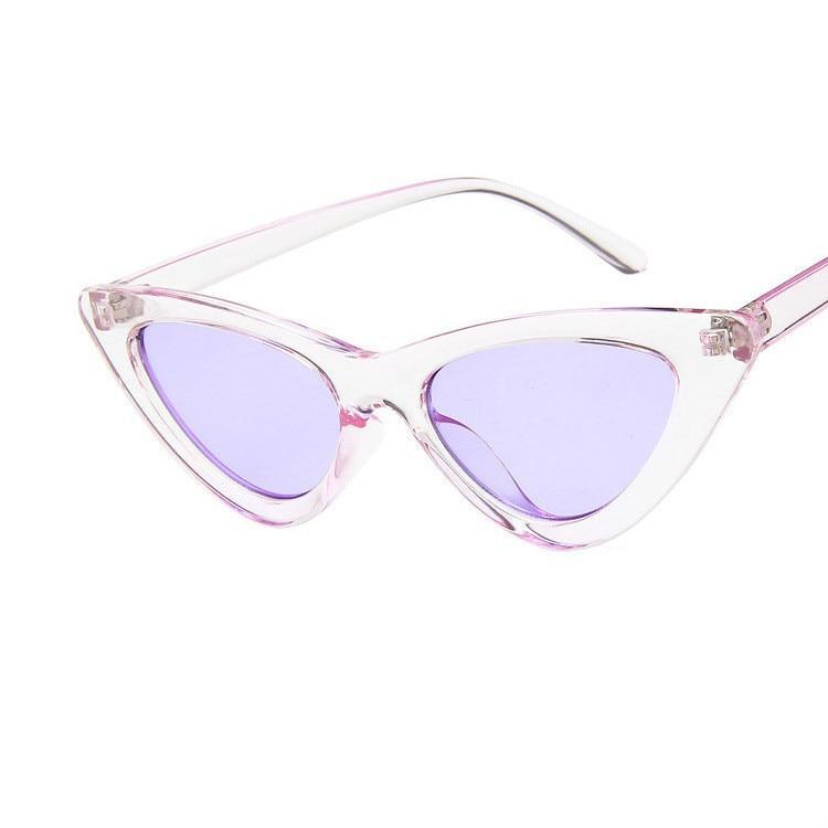 Elegant Cute Retro Cat Eye Sunglasses For  Women With Small Black White Triangle Vintage Ladies Sunglasses and UV400 Protection - SJB-DIAMOND ELITES