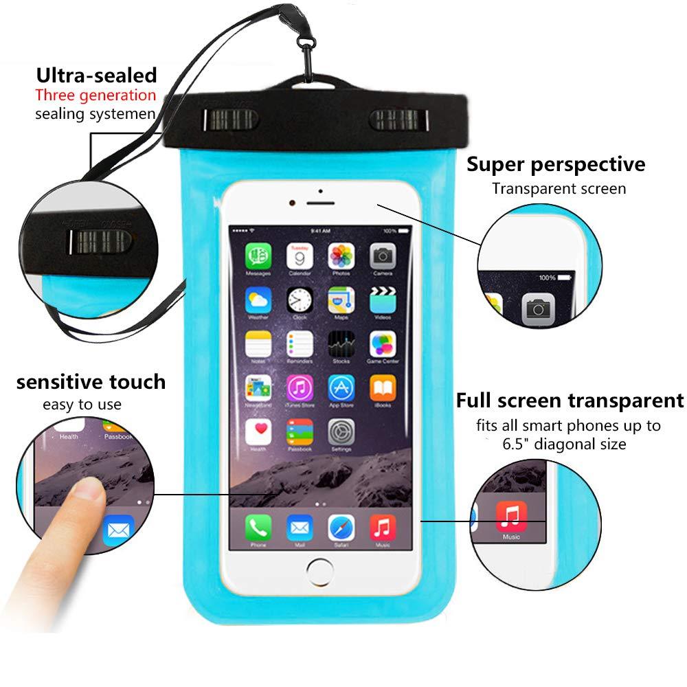 Universal Waterproof Pouch Case Cell Phones Portable Bag Swimming Bags Dry Case Cover For iPhone Under 6.5 inch Large Phone Dry Bag Waterproof Case for iPhone Stevvex