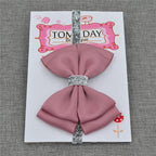 Luxury New Baby Hair Bow Flower Headband Silver Ribbon Hair Band Handmade Hair Accessories Bow for Children