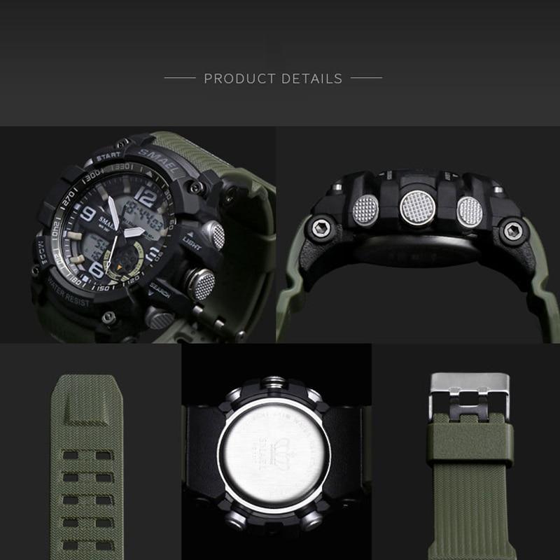 NEW Sport Analog-Digital Watch For Men and Woman  Waterresistant 50M Professional Waterproof Quartz Large Dial Military Wristwatches  With Night Mode - SJB-DIAMOND ELITES