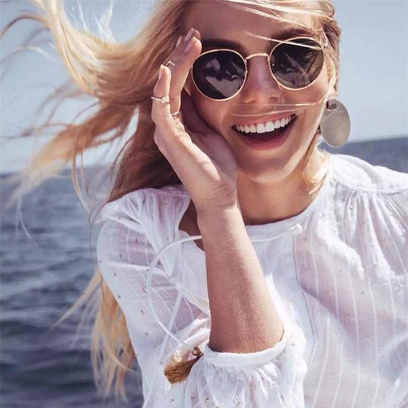 Luxury Leon Classic Small Round Unisex Sunglasses For Women and Men Mirror Sun Glasses Vintage Style With UV400 Protection - SJB-DIAMOND ELITES