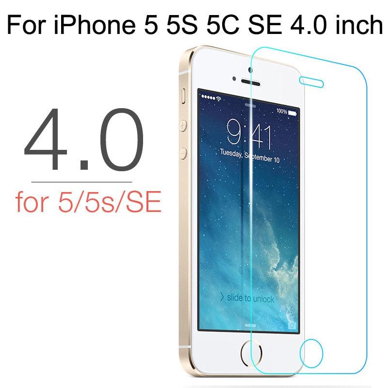 10 Pieces Tempered Glass For iPhone 11 Pro Max 6 6s 7 8 Plus 5 5s SE 2020 Screen Protector Film For iPhone 12 Pro X XS Max XR 4s Shatterproof Tempered Glass for iPhone Stevvex