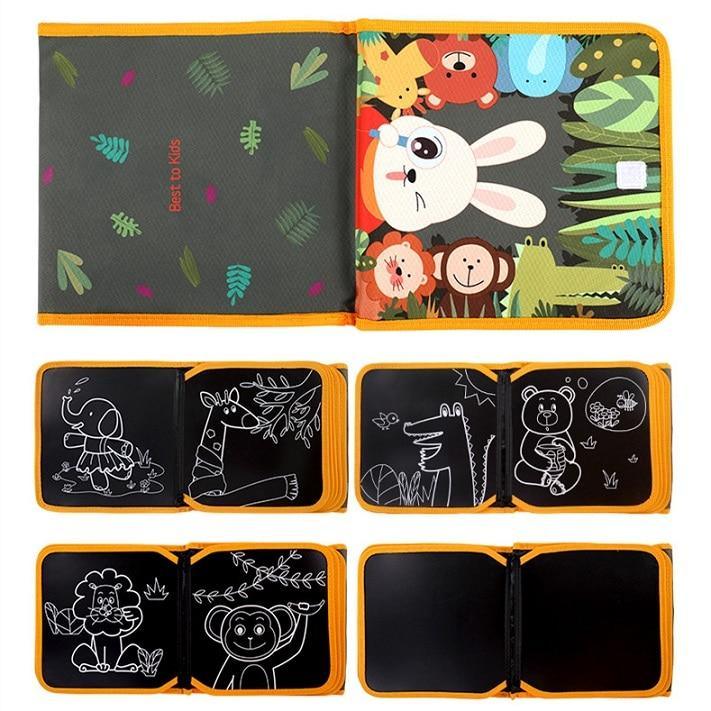 Modern Popular Kids Baby Education Skill Book  Drawing Board Book Animal Coloring Book  Blackboard Painting For Kids - SJB-DIAMOND ELITES