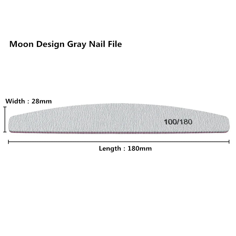 50Pcs Nail Art Files 100/180 Nails Accessoires Gel Nail Polish Polishing Pedicure Manicure Buffers Nail Care Tools lime a ongle Lootquake LLC