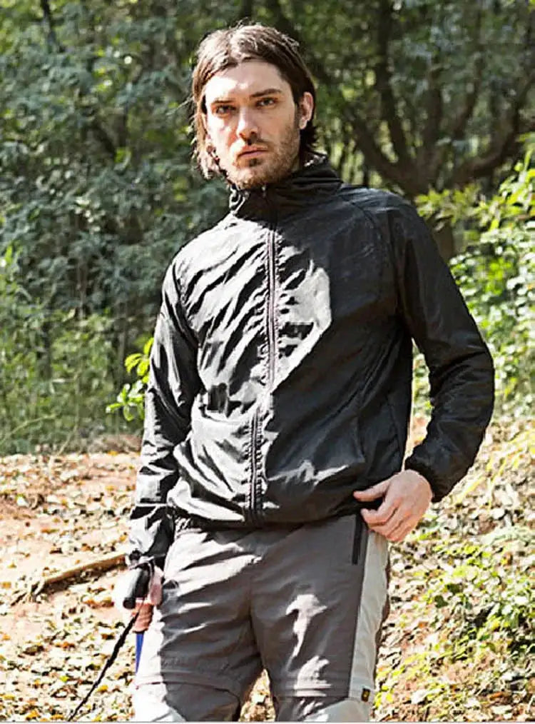 TRVLWEGO Outdoor Running Camping Hiking Bike Sport Jacket UV Proof Ultralight Waterproof Windbreaker Light Rain Proof Coat