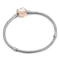 Luxury Modern High Quality Authentic Silver Color Snake Chain Fine Bracelet Fit European Charm Bracelet for Women With Heart and Star - SJB-DIAMOND ELITES