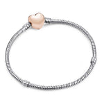 Luxury Modern High Quality Authentic Silver Color Snake Chain Fine Bracelet Fit European Charm Bracelet for Women With Heart and Star - SJB-DIAMOND ELITES