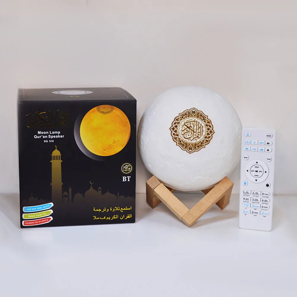Quran Bluetooth Speakers Colorful Remote Control Small Moonlight LED Night Light Moon Lamp Moonlight Wireless Quran Speaker Lootquake LLC