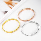 Rose Gold Women's Bracelets Crystal Bangles for Women Bohemian Stainless Steel Fashion Jewelry Love Valentines Day Gift - SJB-DIAMOND ELITES