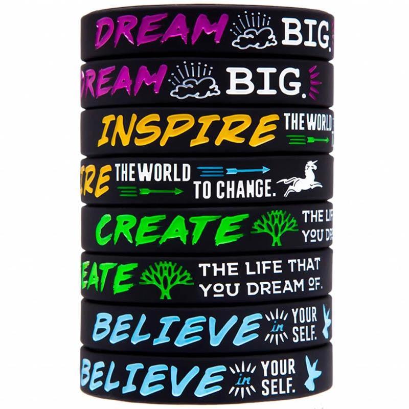 Dream Inspire Motivation Bracelets Silicone Wristbands Cool Style Perfect Gift For Men And Women - SJB-DIAMOND ELITES
