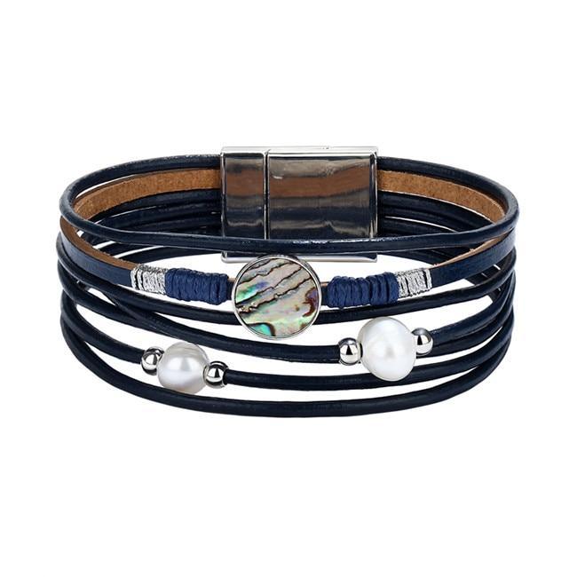 Legendary Amazing New Modern Fashion Pearl Elegant Multi-Layer Leather Handmade Bracelet Bangle Luxury For Woman - SJB-DIAMOND ELITES