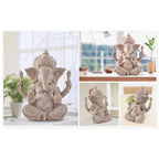 home decoration Nature Sandstone Indian Ganesha Figurine Religious Hindu Elephant God Statues Fengshui Elephant-Headed Buddha Lootquake LLC