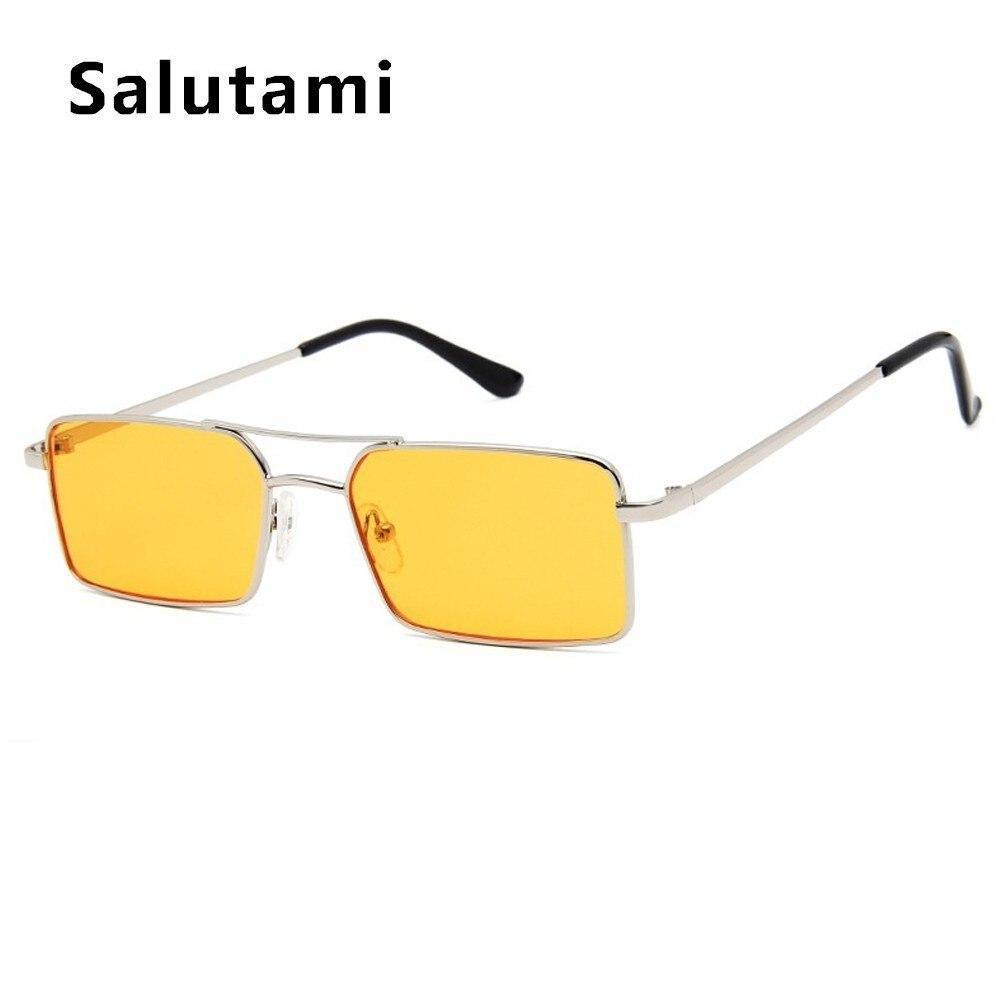 Luxury Famous Retro Modern Square Unisex Men and  Women‘s Sunglasses  With Alloy Metal Small Frame With Clear Double Bridge Men's Sunglasses - SJB-DIAMOND ELITES