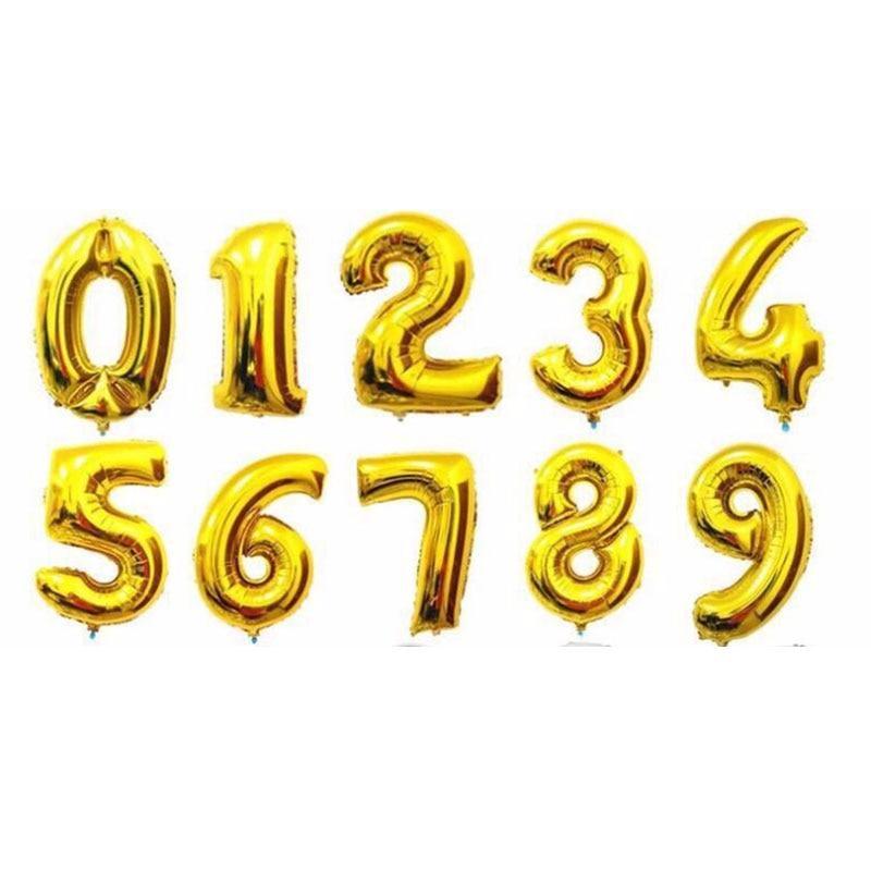 Big 32 Inch Number Foil Balloons Gold Silver Blue Digital Globos For Wedding Birthday Party Decoration In NEW Luxury Style - SJB-DIAMOND ELITES