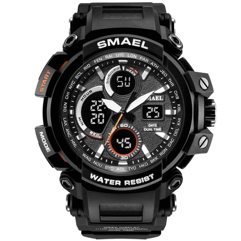 Red Modern Sport  Waterproof 50M Men Watches With LED Digital Display In Military Armi Relogio Masculino Style - SJB-DIAMOND ELITES
