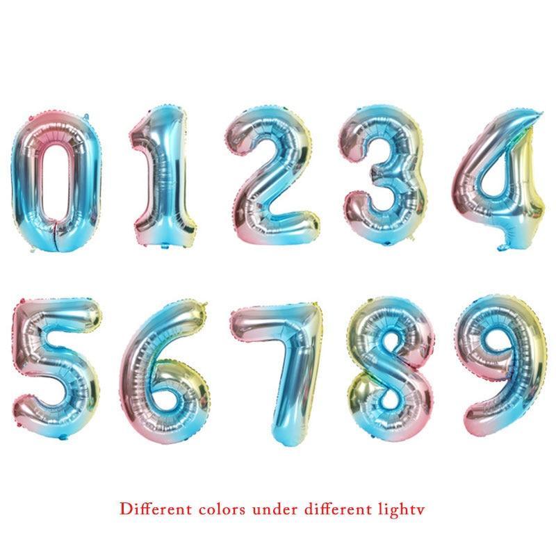 Big 32 Inch Number Foil Balloons Gold Silver Blue Digital Globos For Wedding Birthday Party Decoration In NEW Luxury Style - SJB-DIAMOND ELITES