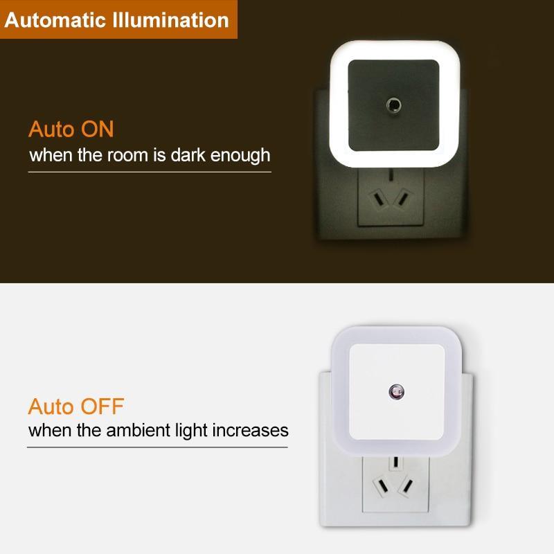 STEVVEX LED Night Light Mini Light Sensor Control  EU US Plug Nightlight Lamp For Children Kids Living Room Bedroom Lighting - SJB-DIAMOND ELITES